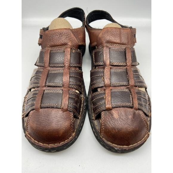 Dockers Sandals Men’s Sz 13M Leather Fisherman All Motion Comfort 2‎ Tone Brown - Picture 1 of 14